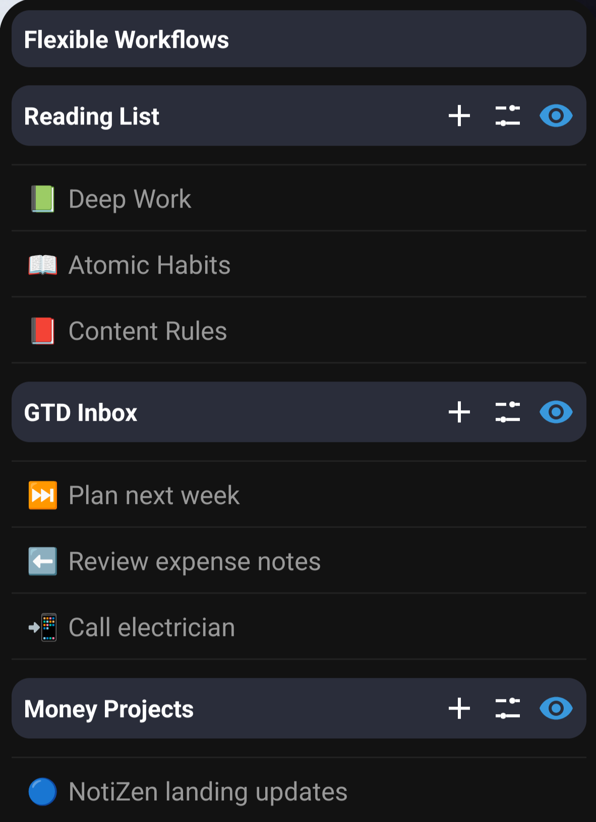 Flexible workflow widget placeholder preview
